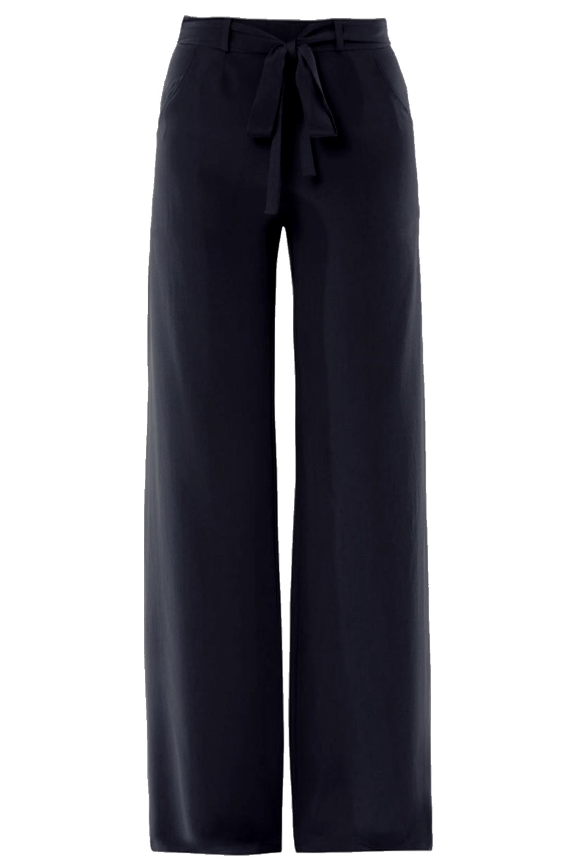 Palazzo Silk Pant Black With Tie – Haute on High