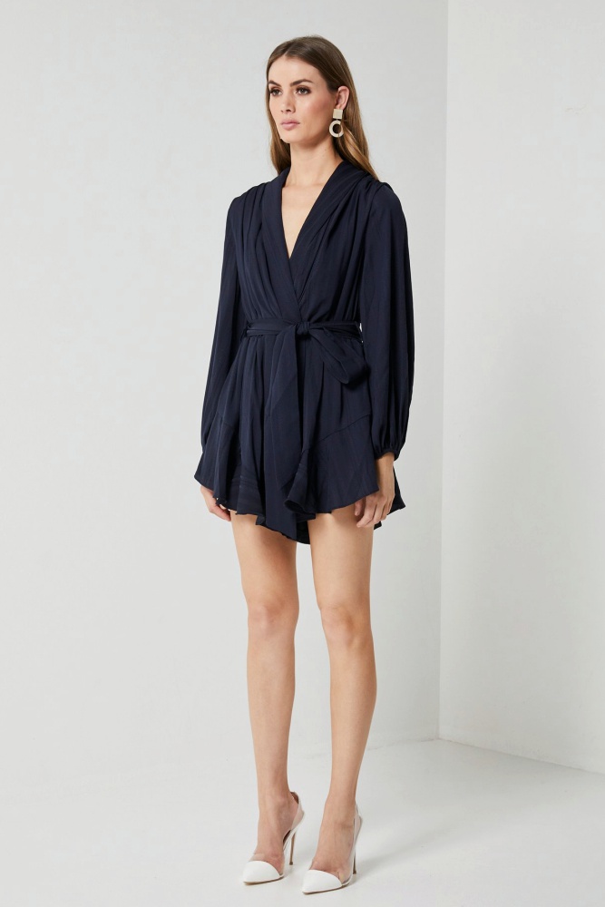 navy long sleeve playsuit